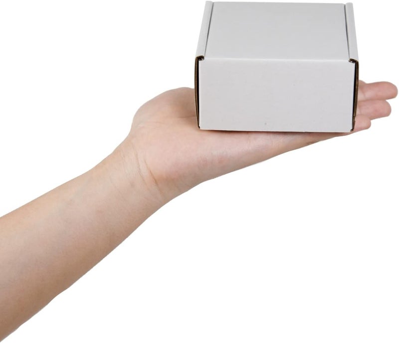 SUNLPH 50 Pack 4x4x2 Inches Small Shipping Boxes, White Corrugated Cardboard Boxes, Moving Mailing Packing Box - Image 5